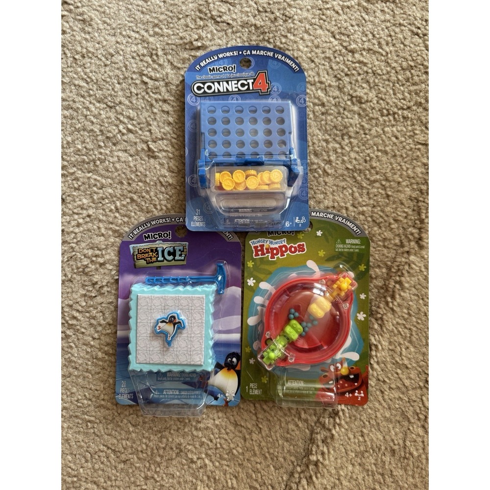 MINI GAME LOT (3 included w/ hungry hippos, don't break ice, connect 4)